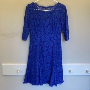 Royal Blue Lace Fit & Flare Dress